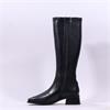 Wonders Ayla Block Heel Stretch KneeHigh - Black Leather